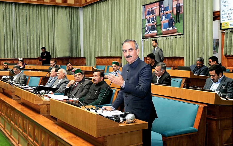 Himachal Pradesh Chief Minister Sukhvinder Singh Sukhu addressing the house during the budget session of HP Vidhan Sabha, in Shimla on Wednesday - IMAGO / ANI News
