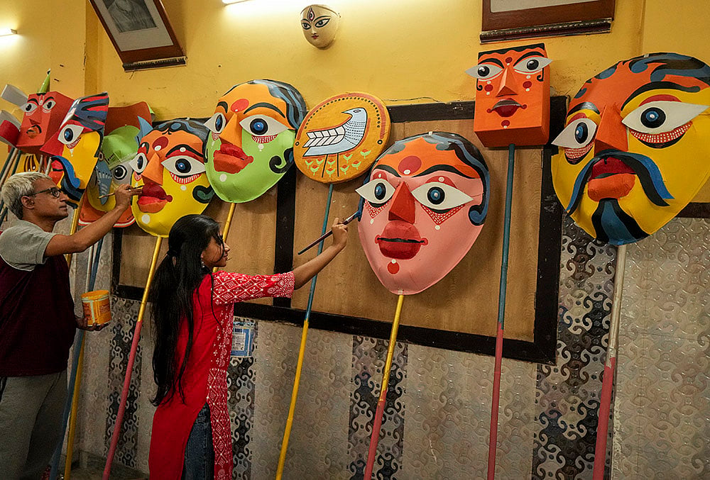 Kolkata: Artists prepare masks ahead of Bengali New Year