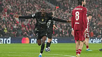 Liverpool 0-2 PSG, UEFA Champions League: Ousmane Dembele's Double Delivers Knockout Punch at Anfield AP Photo/Jon Super : PSG's Ousmane Dembele celebrates after scoring during the Champions League quarterfinal second leg soccer match between Liverpool and Paris Saint-Germain in Liverpool, England, Tuesday, April 14, 2026.