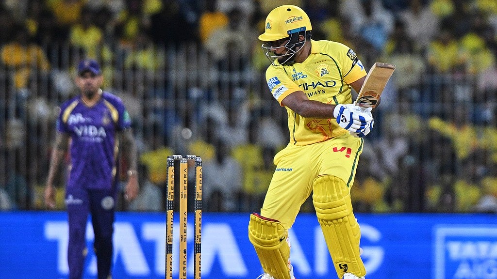 Sanju Samson plays a shot during the Indian Premier League match between Chennai Super Kings and Kolkata Knight Riders in Chennai. - Photo: AP