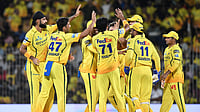 CSK Vs KKR Live Cricket Score, IPL 2026: Noor Ahmad Puts Chennai In Driver's Seat | Knight Riders 120/6 (16) Photo: AP : Chennai Super Kings' players celebrate the wicket of Kolkata Knight Riders' Finn Allen during their Indian Premier League match in Chennai.