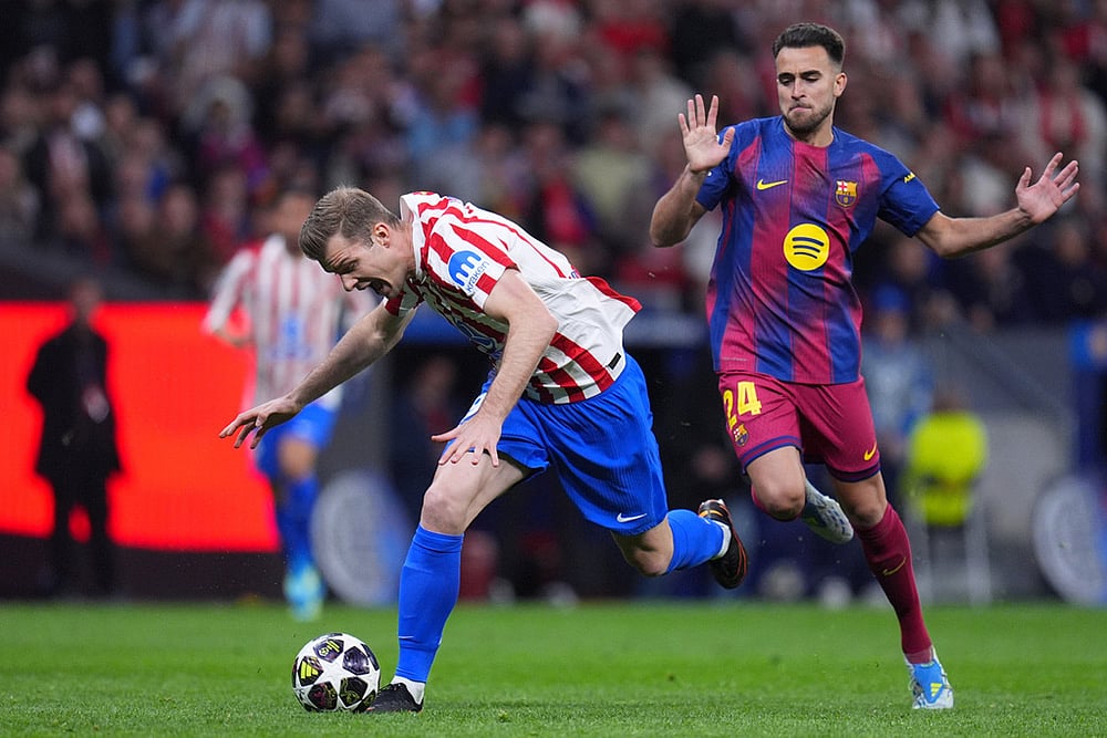 UEFA Champions League Soccer Match: Atletico Madrid vs Barcelona