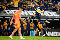 Boca Juniors 3-0 Barcelona, Copa Libertadores: Ander Herrera Scores In Big Win For Argentine Giants - In Pics | Photo: AP/Natacha Pisarenko : Marcelo Weigandt of Argentina's Boca Juniors celebrates scoring his side's third goal against Ecuador's Barcelona during a Copa Libertadores Group D soccer match in Buenos Aires, Argentina.