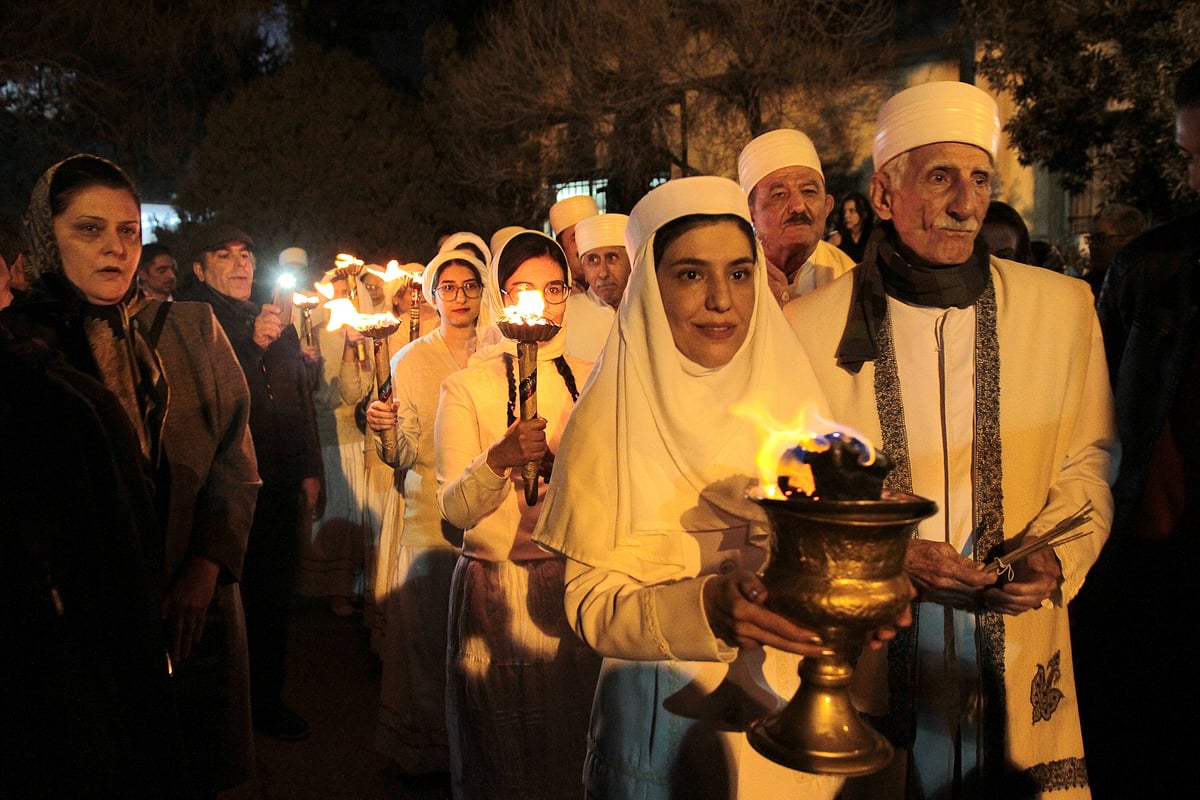 Tehran, Iran: Sadeh, is an Iranian festival that observed by Zoroastrians, celebrated 50 days before Nowruz. Sadeh in Persian means hundred and refers to one hundred days and nights remains to the beginning of spring. It was a festivity to honor fire and to defeat the forces of darkness, frost, and cold. - Source: IMAGO / Pacific Press Agency; Representative image