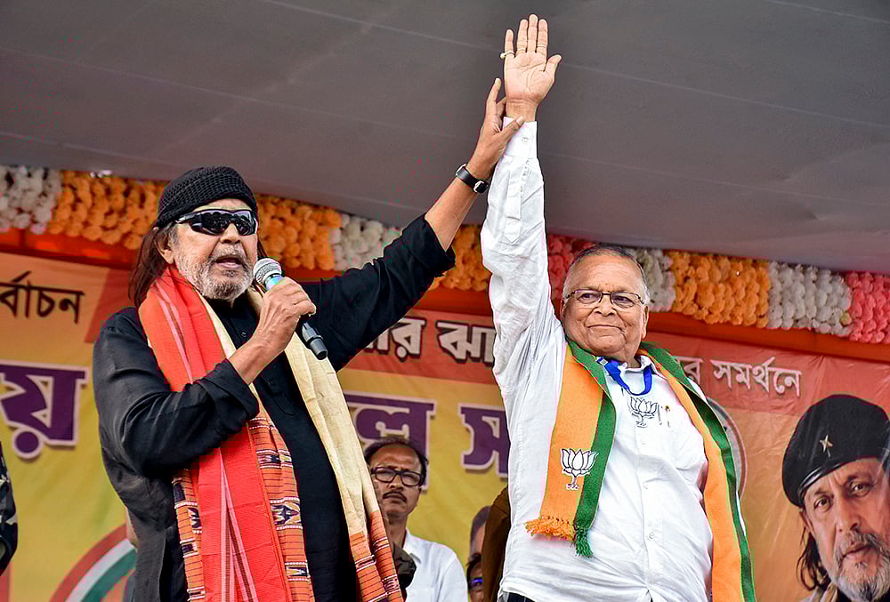 WB polls: Actor Mithun campaigns in Murshidabad