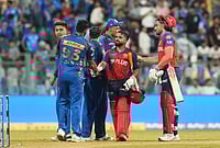 | Photo: AP/Rafiq Maqbool : Mumbai Indians' Jasprit Bumrah congratulates Punjab Kings' wicketkeeper Prabhsimran Singh after Punjab Kings won against Mumbai Indians during the Indian Premier League cricket match in Mumbai.