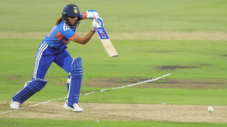 Captain Harmanpreet Kaur in action against South Africa women in Durban - BCCI