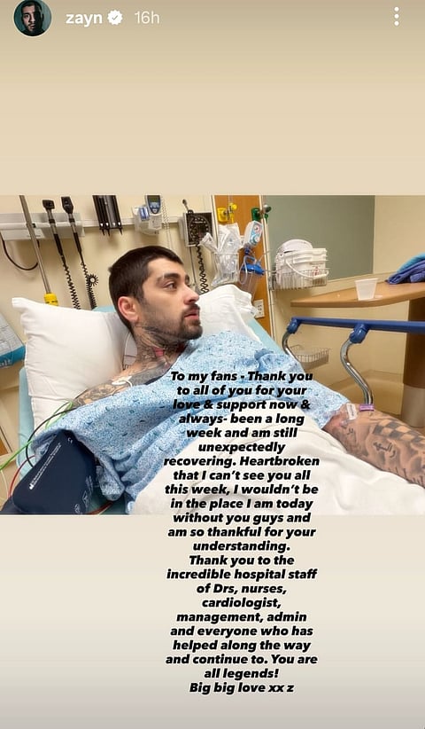 Zayn Malik shares health update