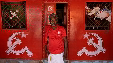 Murugan says he has been a Communist from a young age. “I was not influenced by anything else, not even the Dravidian parties,” he says. He looks after the party office and sustains his family by taking up small jobs around the village.