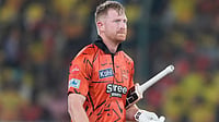 IPL 2026 Stats: Who Are Orange Cap, Purple Cap Holders After RCB Vs DC, Match 26 And SRH Vs CSK, Match 27? AP Photo : Heinrich Klaasen in actin for SRH against CSK in IPL 2026 clash at Rajiv Gandhi International Stadium in Hyderabad.