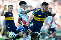 River Plate Vs Boca Juniors LIVE Score, Primera Division 2025-26: SuperClasico Off To Blistering Start; RIV 0-0 BOC Natacha Pisarenko/AP : River Plate's Lautaro Rivero, left, and Boca Juniors' Miguel Merentiel vie for the ball during an Argentine soccer league match in Buenos Aires.