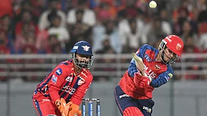 AP : Priyansh Arya hits a six during the Indian Premier League match between Punjab Kings and Lucknow Super Giants in New Chandigarh.