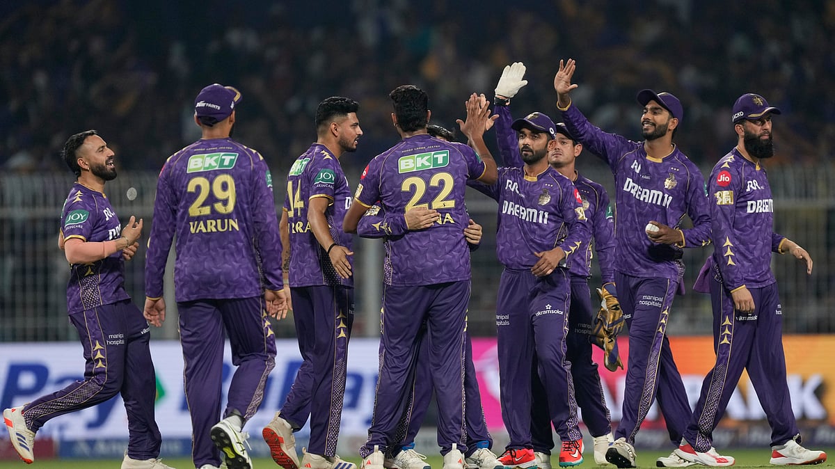 (KKR) will cross swords against Rajasthan Royals (RR) in match 28 of the Indian Premier League 2026 at the iconic Eden Gardens on Sunday, April 19.  - (AP Photo/Bikas Das)
