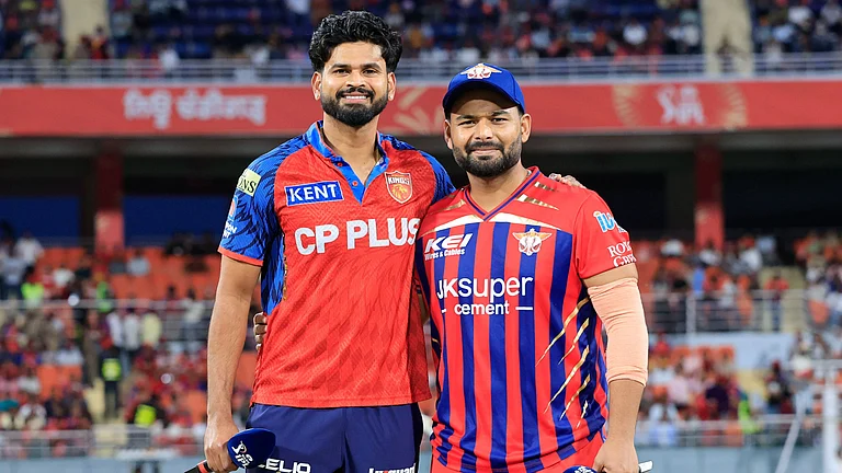 Captains Shreyas Iyer (left) and Rishabh Pant at the toss for the Punjab Kings vs Lucknow Super Giants match in Indian Premier League 2026. - X/Indian Premier League