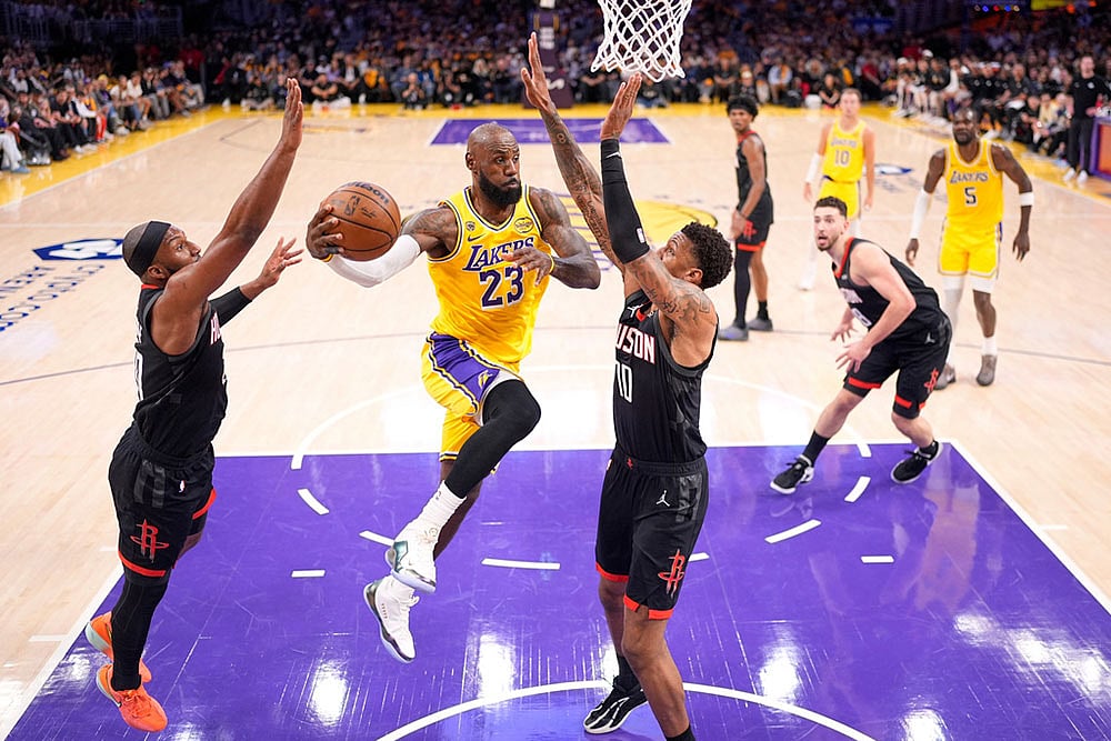 NBA Basketball Game: Los Angeles Lakers vs Houston Rockets