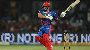 IPL/X : Tristan Stubbs in action against Royal Challengers Bengaluru at M.Chinnaswamy Stadium.