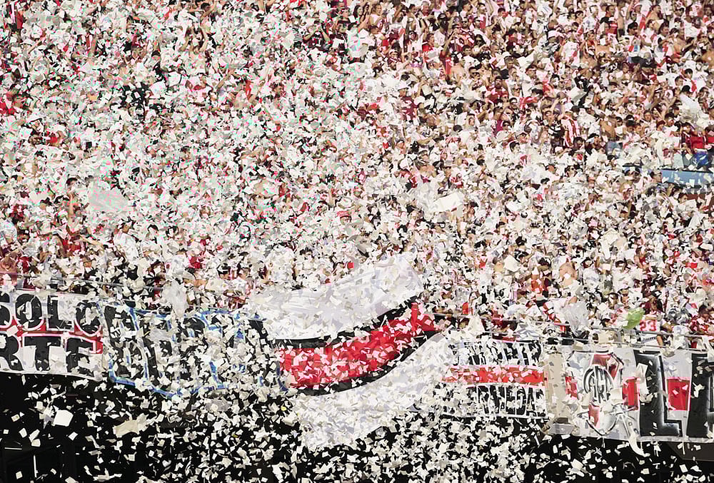 River Plate vs Boca Juniors Argentine soccer league Primera Division-River Plate fans