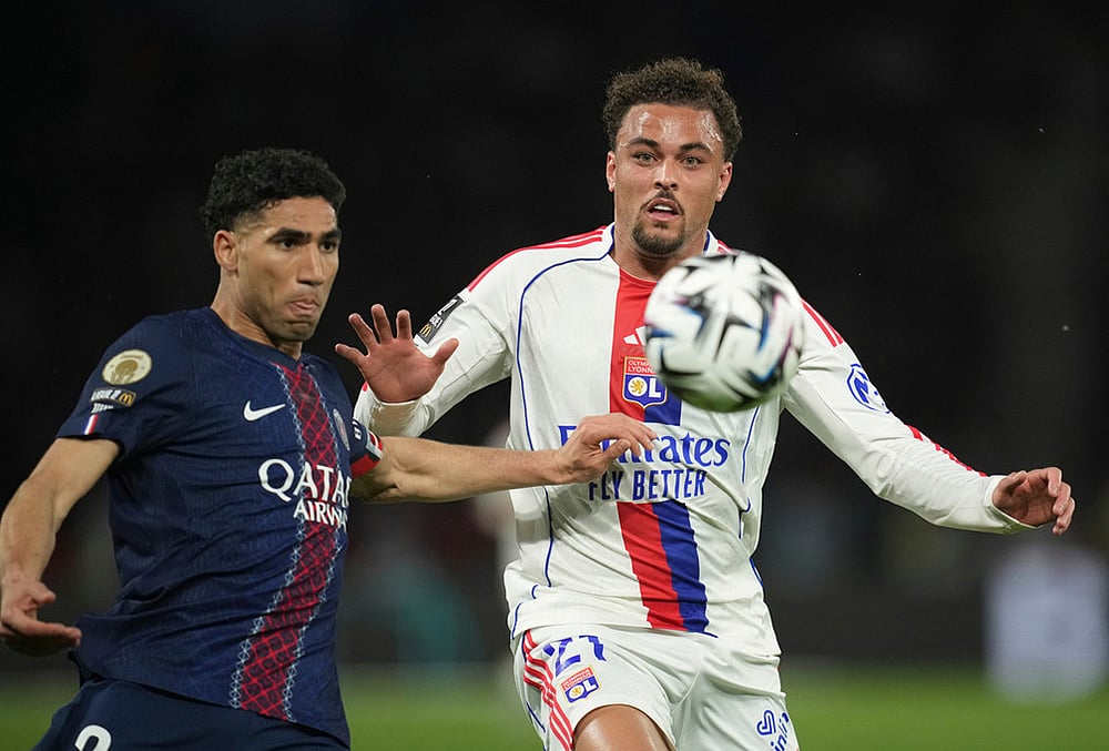 Paris Saint-Germain vs Olympique Lyon French League One soccer-PSGs Achraf Hakimi
