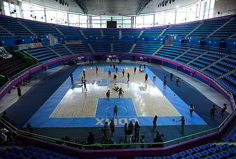 People take part in an ulama championship, a traditional ballgame with roots in Mesoamerican culture, in Mexico City.
