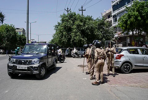 Closed factories and increased Police presence in Sec 57 Industrial Area, Noida