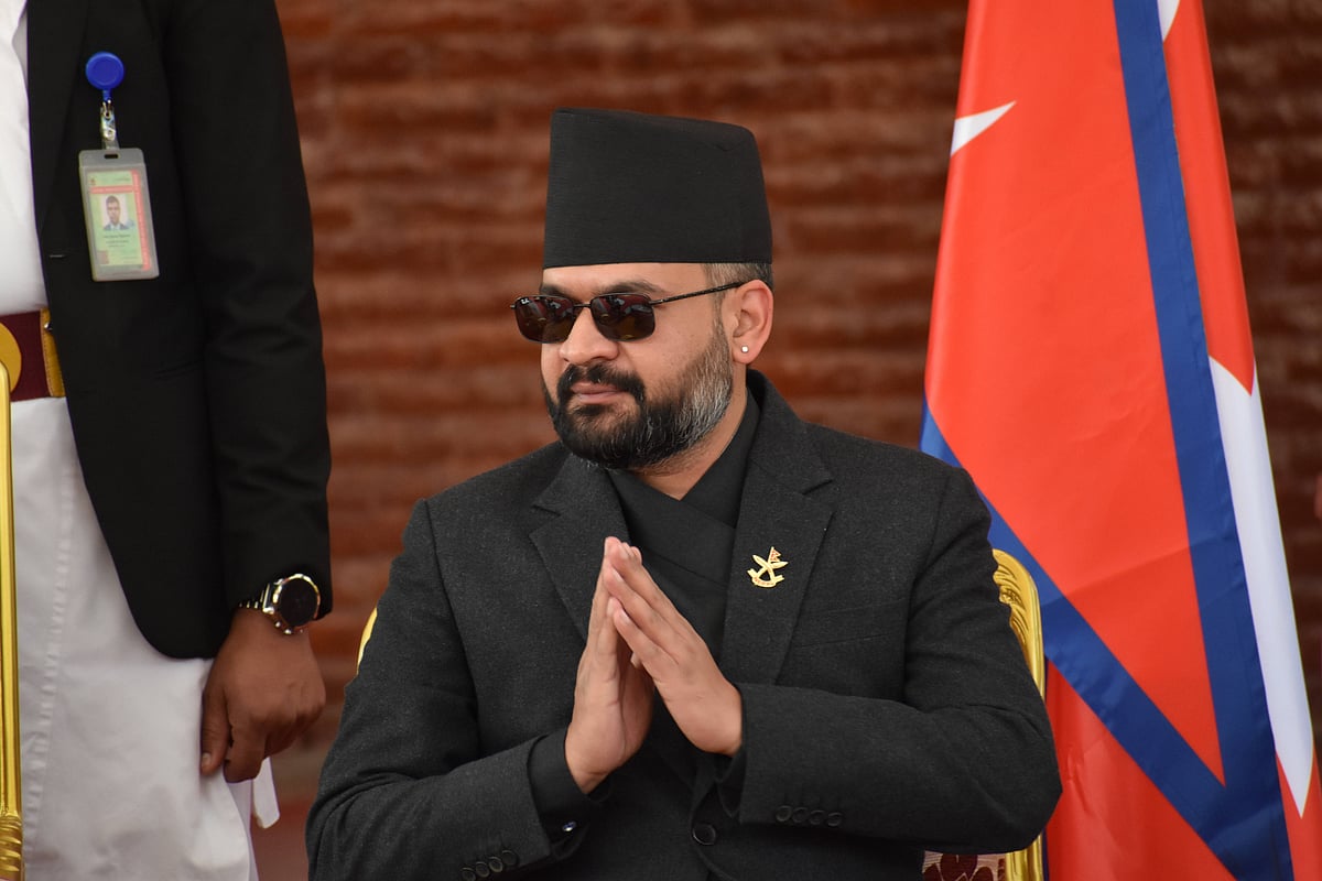 Nepal's Prime Minister Balendra Shah arrives for the swearing-in ceremony of Nepal s newly elected Speaker of the House of Representatives Dol Prasad Aryal (DP) at the Presidential office in Kathmandu, Nepal - IMAGO / Anadolu Agency