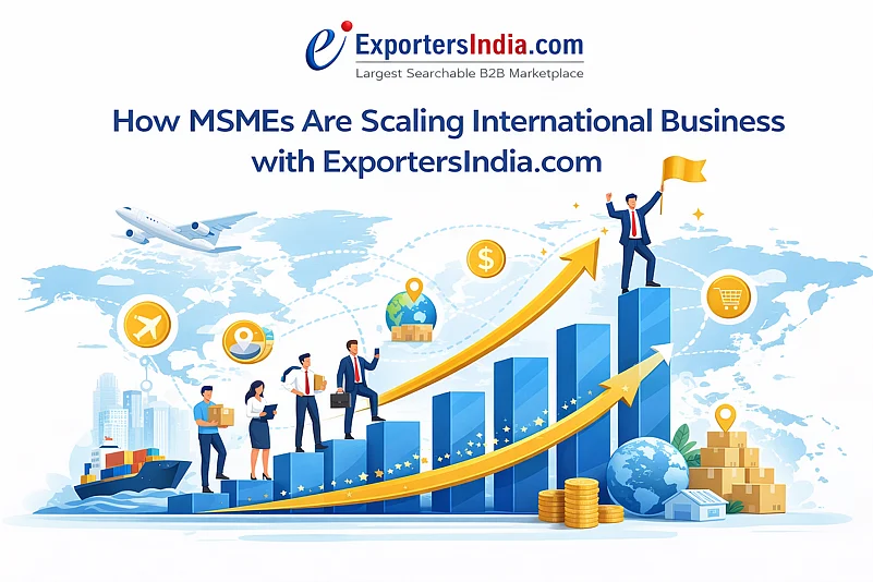 An infographic shows MSMEs scaling international business