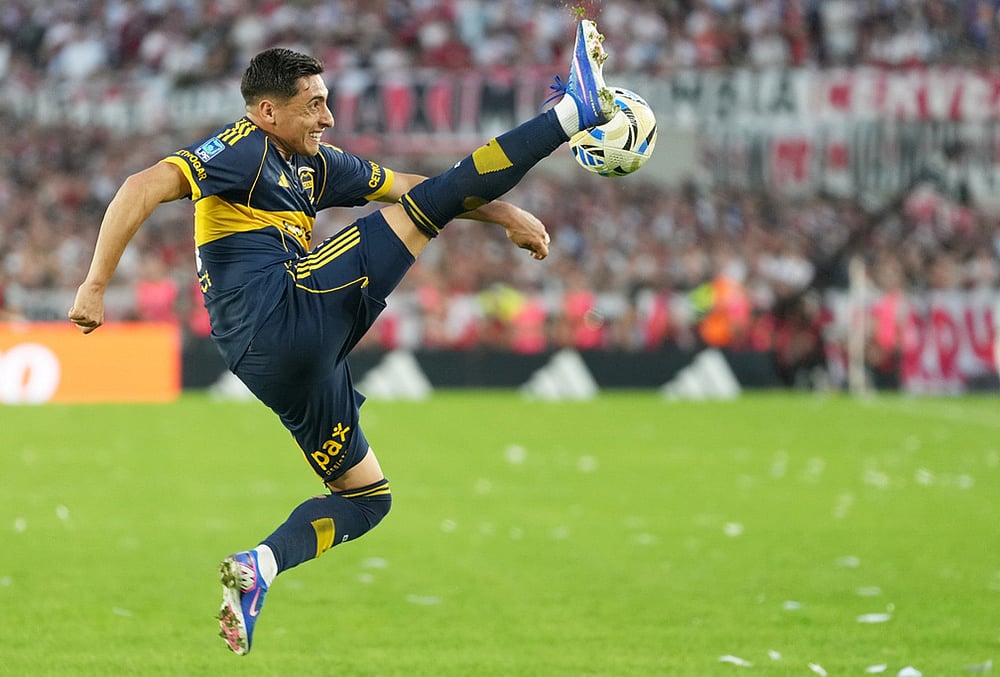 River Plate vs Boca Juniors Argentine soccer league Primera Division-Miguel Merentiel