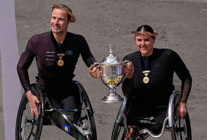 Boston Marathon 2026 Mens wheelchair division winner Marcel Hug