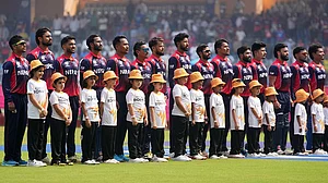 | Photo: AP/Rafiq Maqbool : File image of Nepal players at the T20 World Cup cricket match in Mumbai.