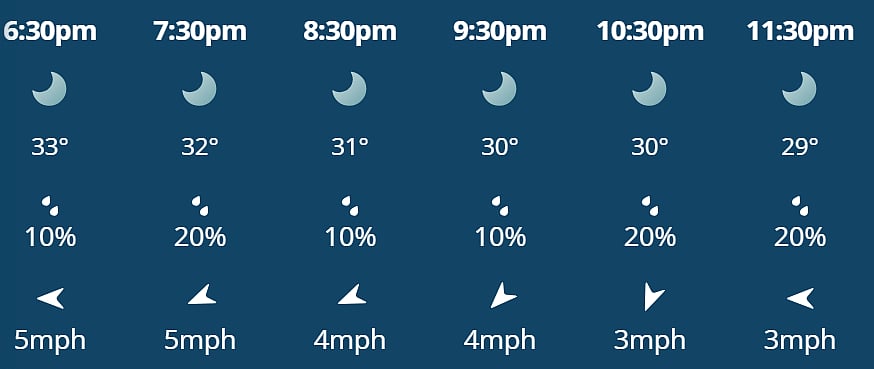 SRH Vs DC, IPL 2026: Hourly Weather