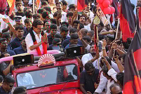 Chief Minister M.K. Stalin held a roadshow in Kolathur as campaigning drew to a close ahead of the April 23 Assembly polls in Tamil Nadu
