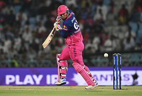 Rajasthan Royals' Vaibhav Sooryavanshi bats during the Indian Premier League cricket match between Lucknow Super Giants and Rajasthan Royals in Lucknow.