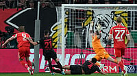 Bayer Leverkusen 0-2 Bayern Munich Semi-Final Highlights, DFB-Pokal: Die Roten Pip Hosts To March Into Final A Photo/Martin Meissner : Bayern's Harry Kane scores his side's opening goal during the German Soccer Cup semifinal match between Bayer Leverkusen and Bayern Munich in Leverkusen, Germany, Wednesday, April 22, 2026.