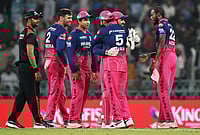 LSG Vs RR, IPL 2026: Ravindra Jadeja, Jofra Archer Help Royals Sink Super Giants | Photo: AP : Rajasthan Royals' players celebrate after winning the Indian Premier League cricket match against Lucknow Super Giants in Lucknow.
