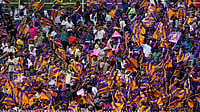 AP/Bikas Das : Kolkata Knight Riders' fans cheer for their team during its Indian Premier League match against Rajasthan Royals in Kolkata.