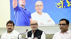 Photo: IMAGO / Hindustan Times : Bihar Congress president Rajesh Ram addressing a press conference at Sadaquat Ashram on April 17, 2026 in Patna, India.
