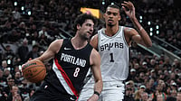 San Antonio Spurs 103-106 Portland Trail Blazers, NBA Playoffs Game 2: Wembanyama Injury Brings Painful Defeat AP/Eric Gay : Portland Trail Blazers forward Deni Avdija (8) drives around San Antonio Spurs forward Victor Wembanyama (1) during the first half in Game 2 of a first-round.