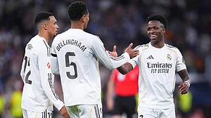 AP/Manu Fernandez : The victory at the Santiago Bernabeu stadium left Madrid six points behind Barcelona.