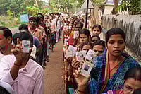 Voters in Tamil Nadu Line Up to cast  vote