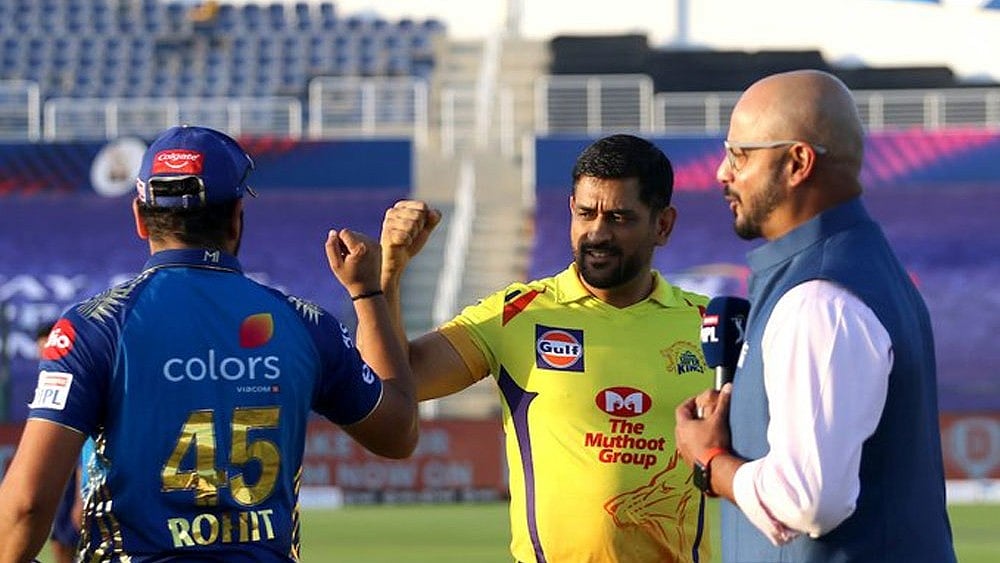 Rohit Sharma and MS Dhoni during the 2020 IPL edition - File Photo