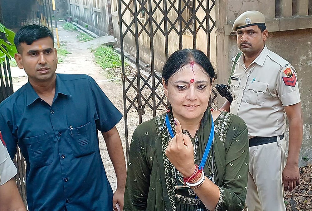 WB polls: First phase voting-Agnimitra Paul casts vote
