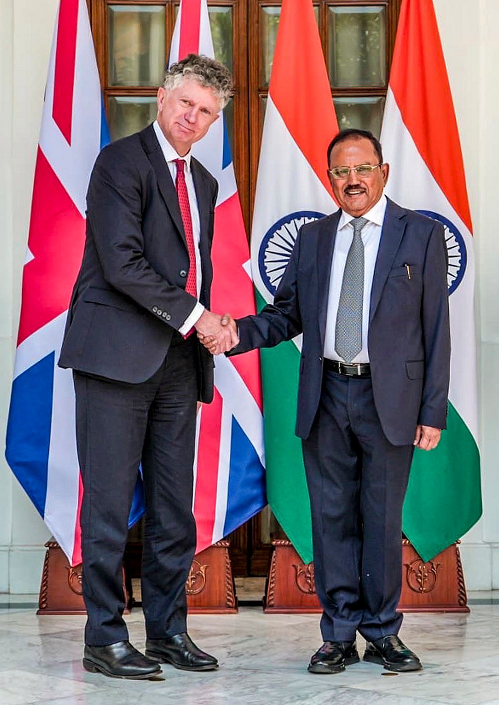 Ajit Doval meets Jonathan Powell in Delhi