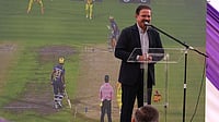 | Photo: AP/Damian Dovarganes : Venky Mysore, the chief executive officer (CEO) and managing director of the Kolkata Knight Riders (KKR) welcomes guests to the groundbreaking ceremony for the official home field for the Los Angeles Knight Riders for 2026, and the future venue of the LA 2028 Olympics Fairgrounds Cricket Stadium at the Pomona Fairplex in Pomona, California.