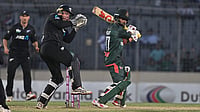 BAN Vs NZ, 3rd ODI Toss Update: New Zealand Skipper Tom Latham Opts To Bowl First - Check Playing XIs From Chattogram | Photo: AP/Mosaraf Hossain : Bangladesh's Tawhid Hridoy plays a shot during the second one day international cricket match between Bangladesh and New Zealand in Mirpur, Bangladesh.
