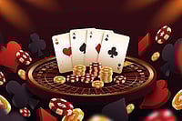การทำให้การพนันถูกกฎหมายในประเทศไทย: บทใหม่สำหรับวัฒนธรรมคาสิโนของประเทศไทย Four aces on a roulette wheel with poker chips