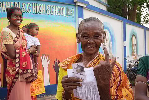 People of Doijhuri, Kanko, Burijhor, Kankrajhor and other villages across Jhargram and Binpur assembly constituencies of Jangalmahal area, with sizable tribal populations, line up early to cast their votes in the first phase of the 2026 West Bengal Elections.