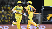 | Photo: AP/Str : Chennai Super Kings' captain Ruturaj Gaikwad, right and Sanju Samson run between the wickets during the Indian Premier League cricket match between Chennai Super Kings and Kolkata Knight Riders in Chennai, India, Tuesday, April 14, 2026. 
