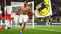 Stuttgart 2-1 Freiburg Highlights, DFB-Pokal: Tomas' Extra-Time Winner Sets Up Holders' Final Date With Bayern Munich Photo: Tom Weller/dpa via AP : Tiago Tomas celebrates scoring the winning goal during the German Cup semi-final between VfB Stuttgart and SC Freiburg.
