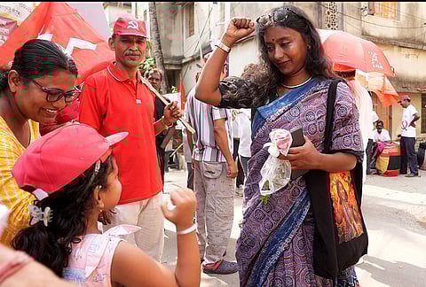 CPI(M)'s candidate from the North Dumdum Constituency, Dipsita Dhar, has been a favorite among young voters and children across the constituency.