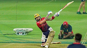 | Photo: PTI/Shailendra Bhojak : Bengaluru: Royal Challengers Bengaluru’s Virat Kohli during a practice session ahead of the Indian Premier League (IPL) 2026 cricket match against Sunrisers Hyderabad, at M. Chinnaswamy Stadium in Bengaluru.